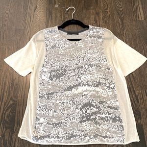 Alexander Wang top with sheer sleeves and sides